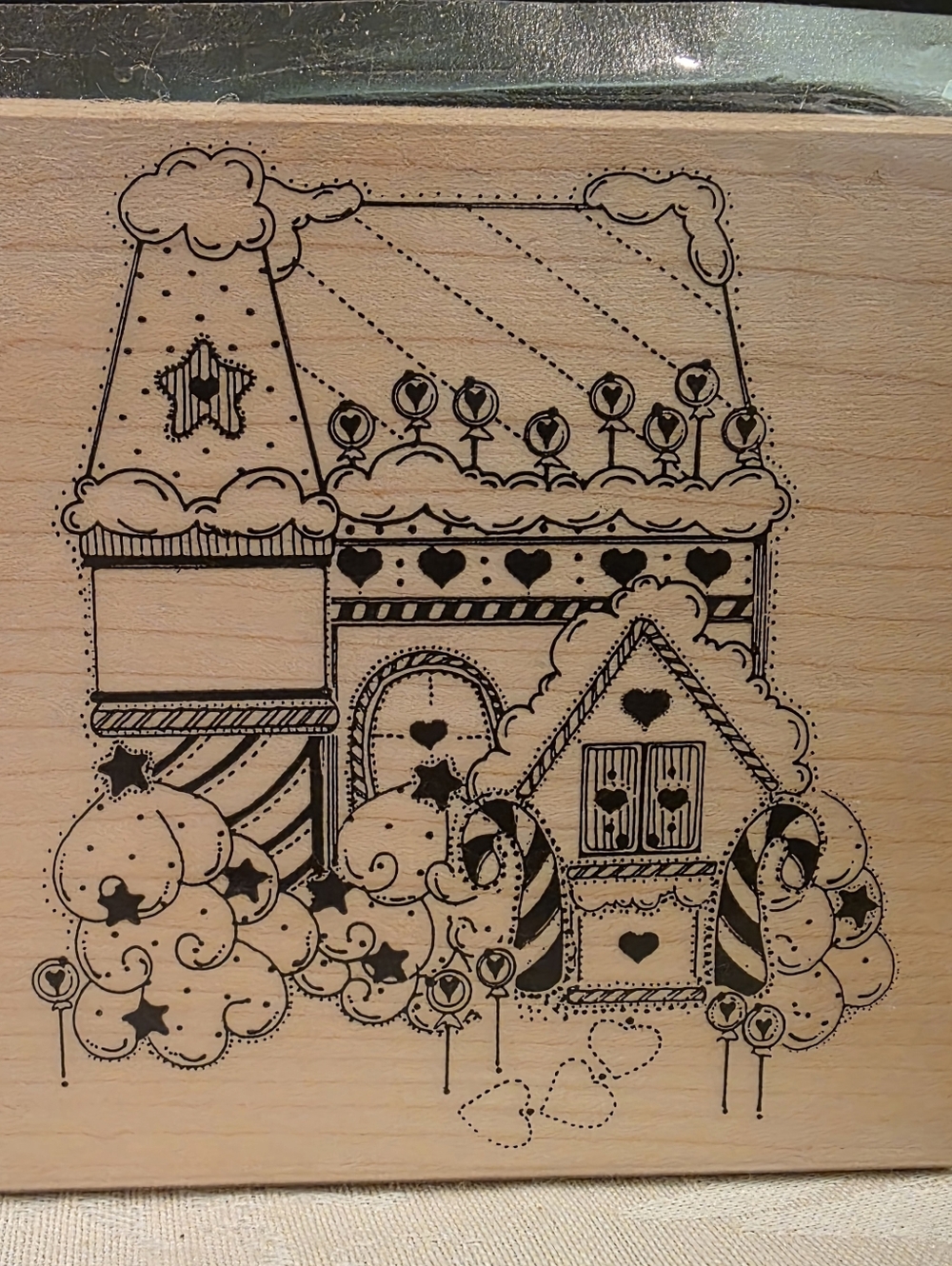Vintage Wood Mounted Rubber Stamp Gingerbread House by Anette Adam Watkins Q992
